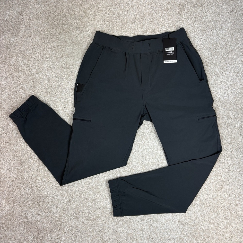 Barbell Pants Mens XL Adapt Jogger Active Gym Drawstring Stretch Charcoal Gray